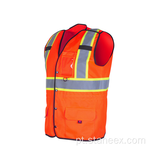 Classe 2 de alta visibilidade Colete de segurança reflexiva laranja
